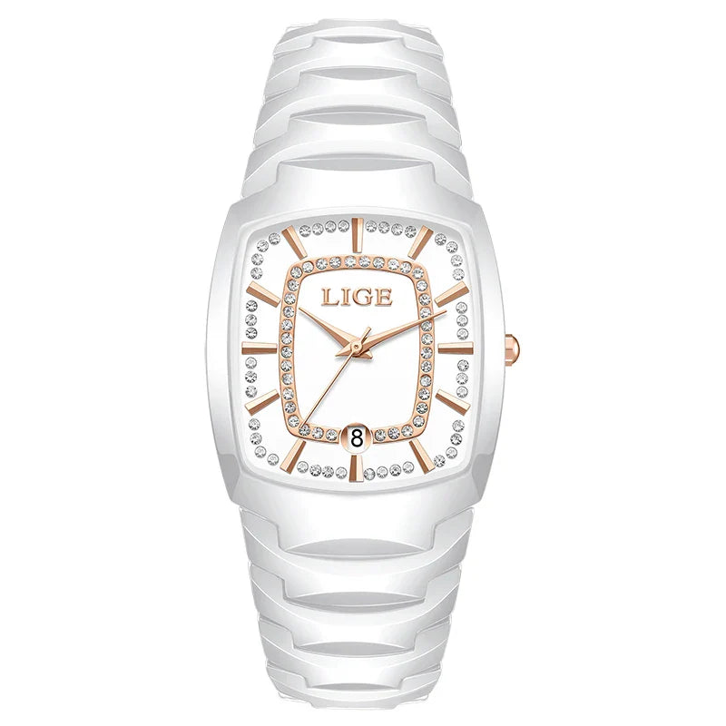 Ceramic Crystal Bracelet Watch