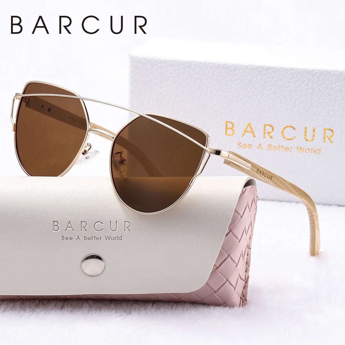 BARCUR Cat Eye Polarized Sunglasses