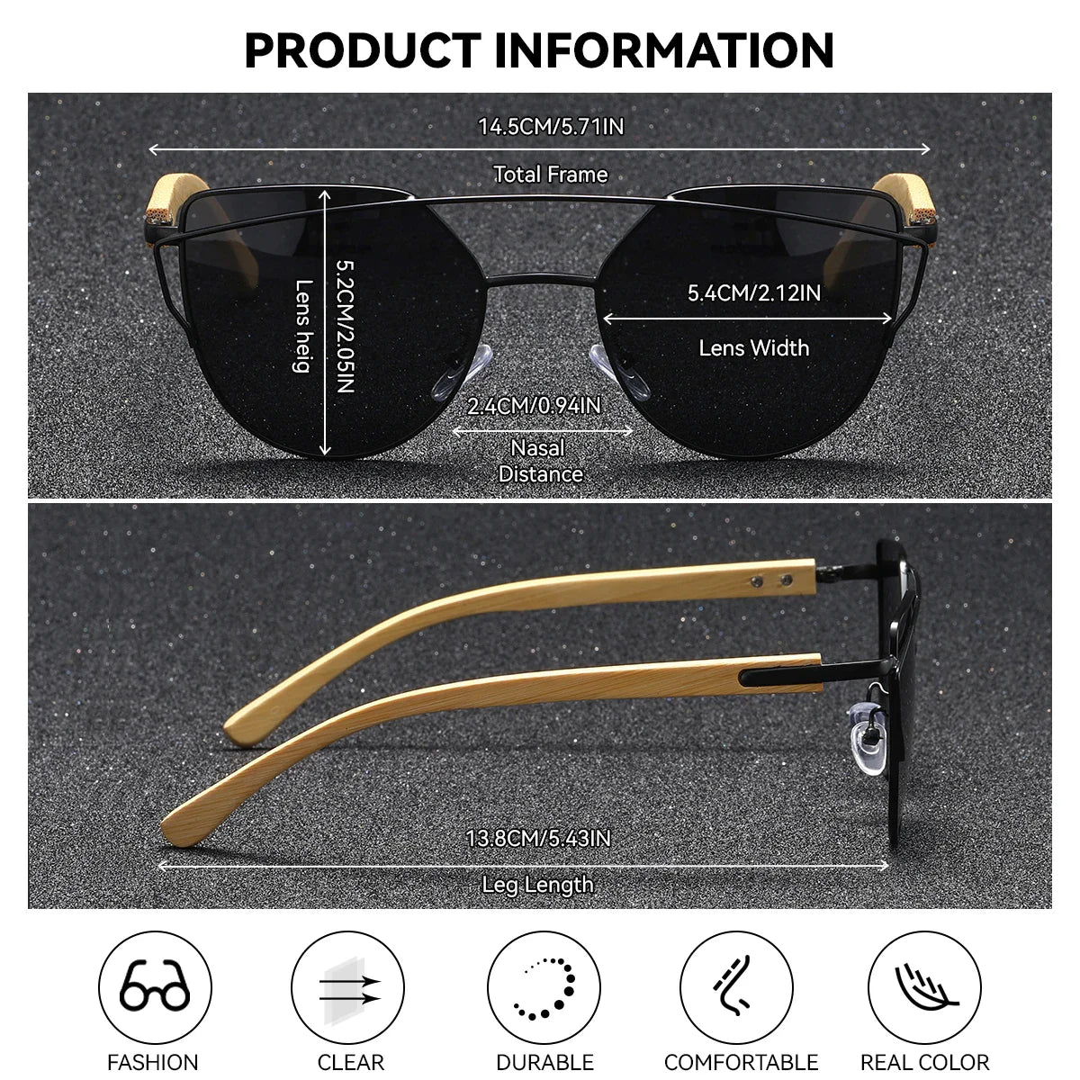 BARCUR Cat Eye Polarized Sunglasses