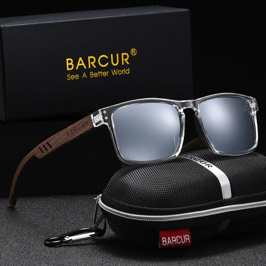BARCUR Wooden Polarized Sunglasses