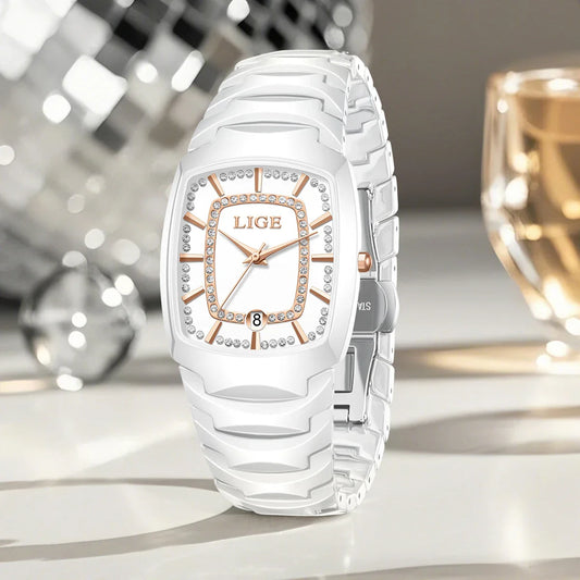 Ceramic Crystal Bracelet Watch