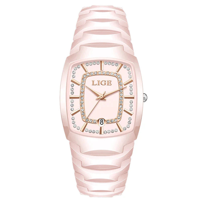 Ceramic Crystal Bracelet Watch