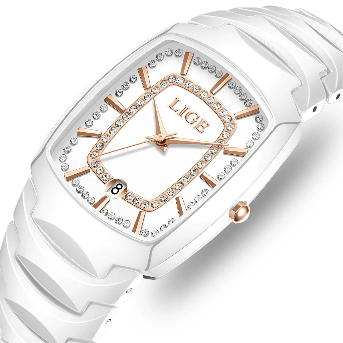 Ceramic Crystal Bracelet Watch