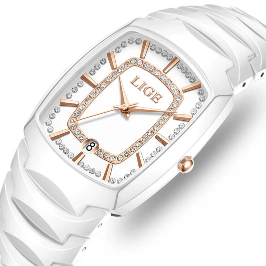 Ceramic Crystal Bracelet Watch