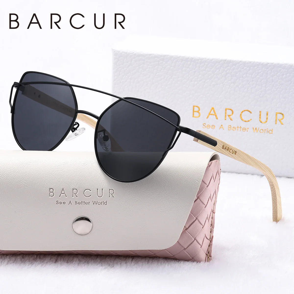 BARCUR Cat Eye Polarized Sunglasses